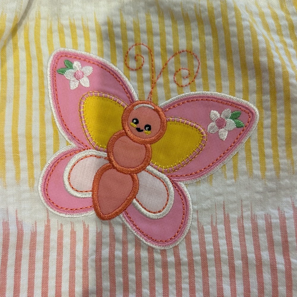 Bonnie Jean Pink and Yellow Butterfly Toddler Outfit - Picture 3 of 7
